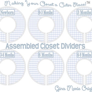 Baby Closet Clothes Dividers Baby Blue White Gingham Plaid Check Nursery 45 Color Choices Baby Bedding Baby Shower Gift Christmas