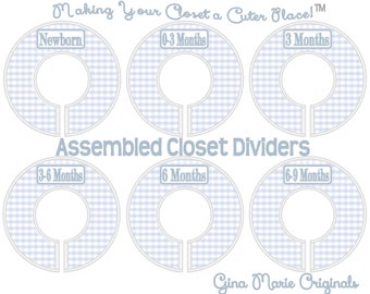 Baby Closet Clothes Dividers Baby Blue White Gingham Plaid Check Nursery 45 Color Choices Baby Bedding Baby Shower Gift Christmas