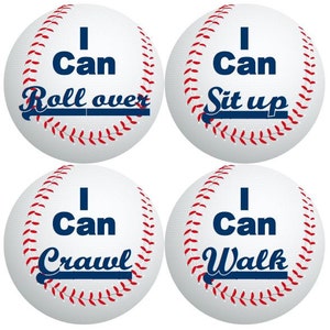 Baby 1e eerste mijlpaal groei Stickers in honkbal sport kinderkamer thema MS531 Boy babydouche cadeau foto Prop