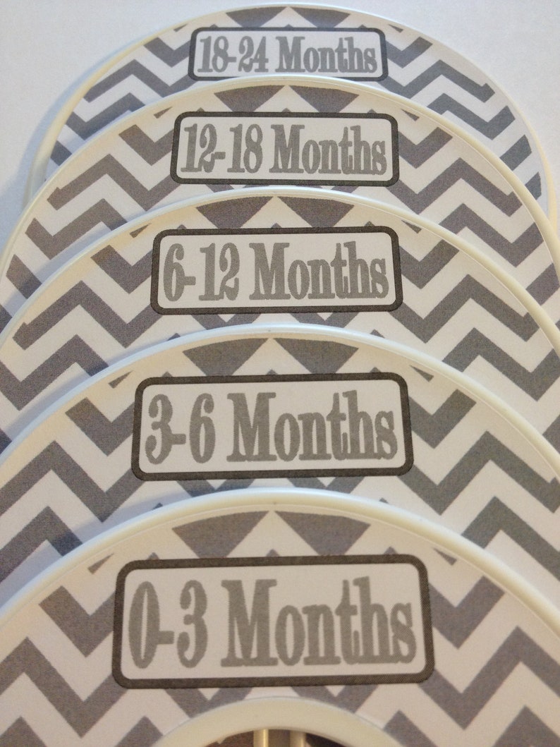 Closet Dividers Organizers 5 Baby Infant Boy Girl Christmas Stocking Stuffers CD102 Modern Grey White Chevrons Nursery Zig Zag
