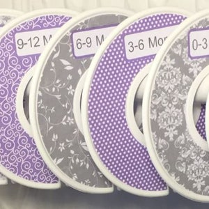 Baby Closet Dividers Organizers Shabby Elegance Grey and Lavender CD404 Baby Closet Clothes Organizers image 1