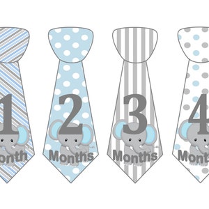 Baby maandelijkse mijlpaal groei Stickers Onbesneden Boy banden Baby blauw grijze olifant kwekerij thema MS214 Baby Boy Girl douche cadeau Baby Foto Prop