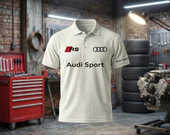 Unisex Audi RS Poloshirt aus Piqué-Strick – Pura Drive Store – 100 % Baumwolle – Lässiger Stil für Autoliebhaber – Normale Passform