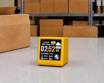 Aesthetic Digital Desk Clock with Weather Display
