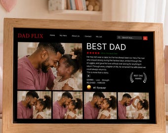 10x DADFLIX Canva Bearbeitbare Vorlage | Vatertag Film Poster Bündel | "Collage ""Best Dad Ever"" | Dadflix Piercing Parodie