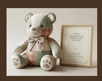 Memory Bear Schnittmuster Einfache Nähmethode Fake-Bär Teddybär Schnittmuster Erinnerungsbär Plushie Schnittmuster mit Zertifikat (Bonus)
