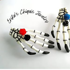 Skeleton Hand Creepy Hair Barrette - Spooky Hair Clips Gift for a Friend