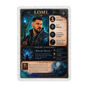Custom RPG Character Relic Cards afbeelding 2