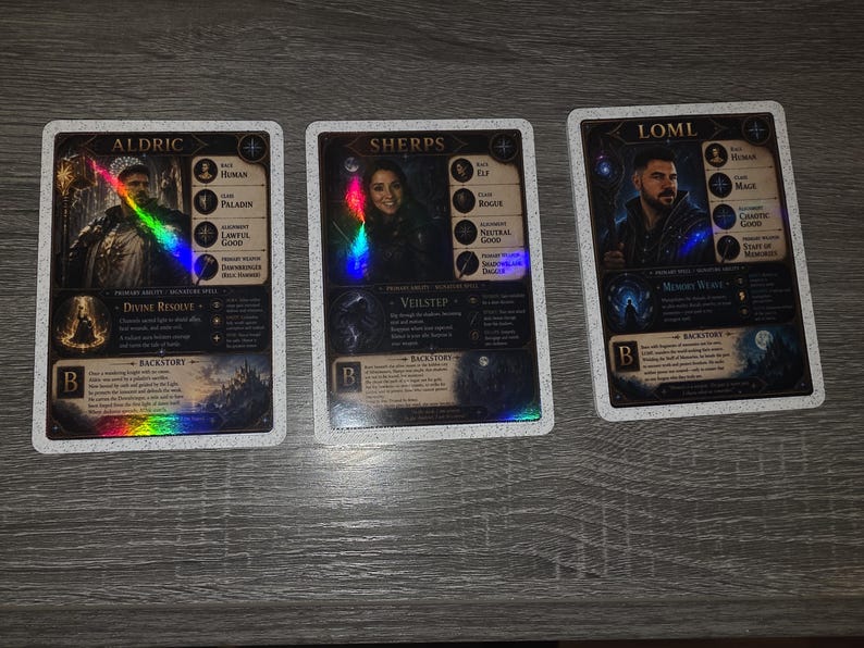 Custom RPG Character Relic Cards afbeelding 4