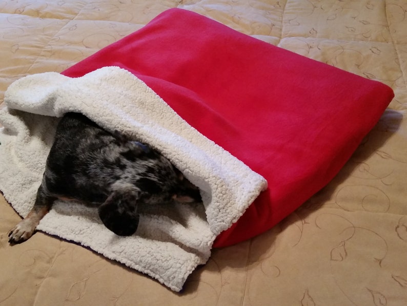 Christmas Red Dog Burrow Bag Fleece Dog Blanket Dog Burrow | Etsy