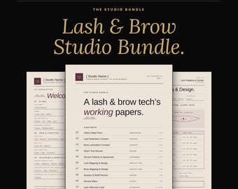 Lash and Brow Consent Forms Bundle, Esthetician Intake Patch Test Aftercare, Editable Canva Template