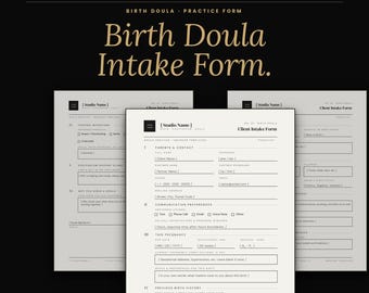 Birth Doula Client Intake Form, Editable Canva Template, Practice Onboarding