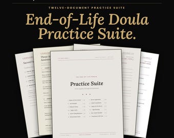 End of Life Doula Paperwork Bundle, Vigil Planning Workbook, Bereavement, Editable Canva Templates