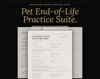 Pet Death Doula Bundle, End of Life Hospice Forms, Canva Editable Templates