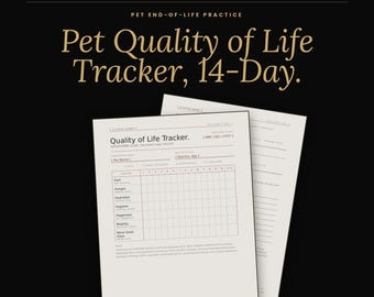 Pet Quality of Life Tracker, 14-Day HHHHHMM Scale, Editable Canva Template