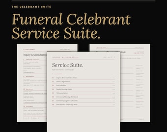 Funeral Celebrant Templates Bundle, Editable Canva Forms, Service Agreement, Ceremony Planner