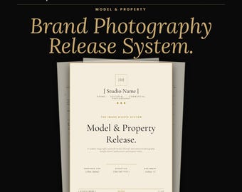 Photography Model Release Template, Editable Image Rights System with Property and Minor Authorization, Canva