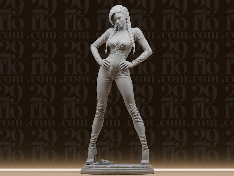 Custom Latex Suit Female Statue Stl File - Dynamic Spider Heroine Model - High Detail Printable Model - 3D Printable Art - Digital Download image 3