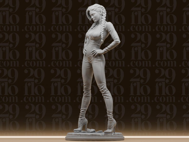 Custom Latex Suit Female Statue Stl File - Dynamic Spider Heroine Model - High Detail Printable Model - 3D Printable Art - Digital Download image 7
