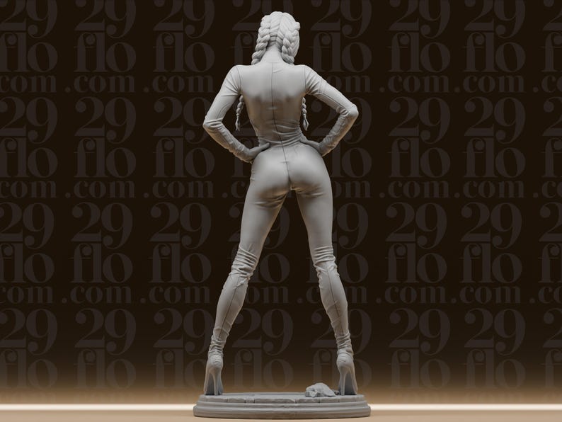 Custom Latex Suit Female Statue Stl File - Dynamic Spider Heroine Model - High Detail Printable Model - 3D Printable Art - Digital Download image 5