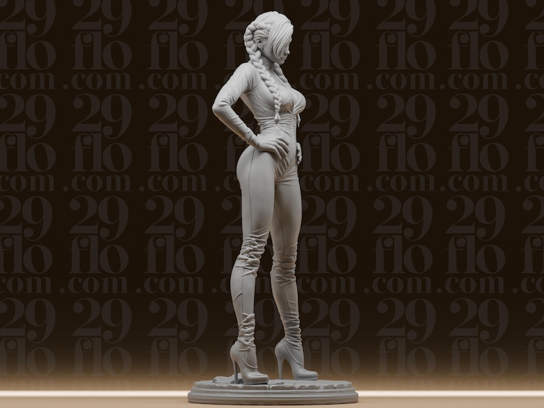 Custom Latex Suit Female Statue Stl File - Dynamic Spider Heroine Model - High Detail Printable Model - 3D Printable Art - Digital Download image 4