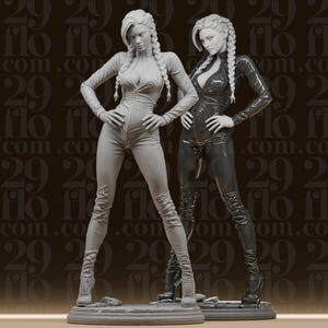 Custom Latex Suit Female Statue Stl File - Dynamic Spider Heroine Model - High Detail Printable Model - 3D Printable Art - Digital Download image 2