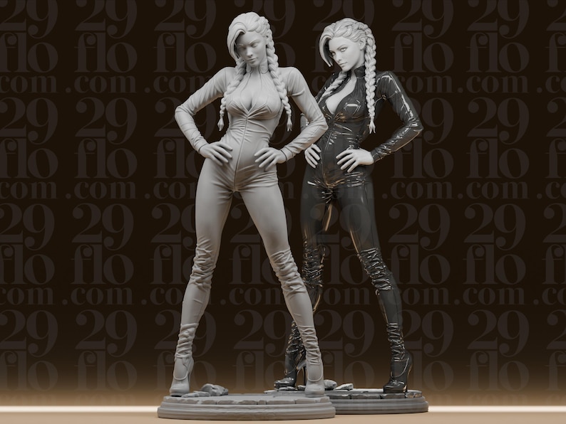 Custom Latex Suit Female Statue Stl File - Dynamic Spider Heroine Model - High Detail Printable Model - 3D Printable Art - Digital Download image 2