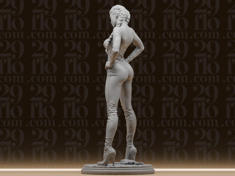 Custom Latex Suit Female Statue Stl File - Dynamic Spider Heroine Model - High Detail Printable Model - 3D Printable Art - Digital Download image 6