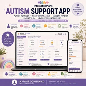 App för autismstöd, planerare, spårning av meltdown, sensorisk logg (nedladdning direkt)