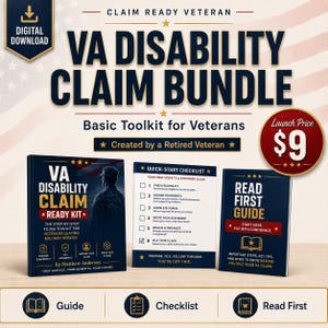 VA Disability Claim Bundle, Veteran Benefits Guide, Checklist (Digital Download)