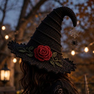 Häkelanleitung für einen Hexenhut | Gothic-Halloween-Kostüm/Cosplay (Digitaler PDF-Download)