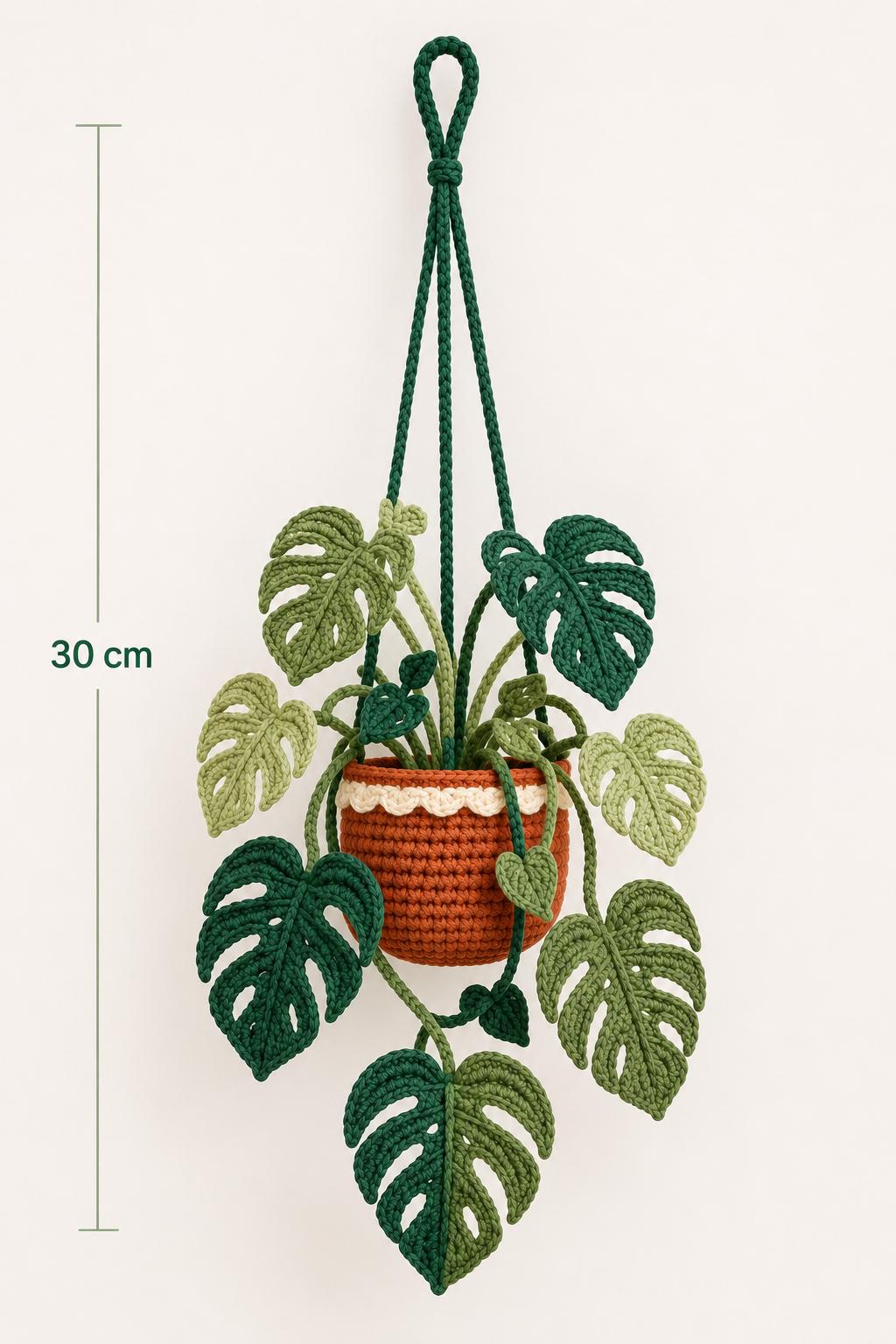 40 Monstera Crochet Patterns for Tropical Leaves, Wall Hangings, and Potted Plants 18 Crochet Monstera Plant Hanging