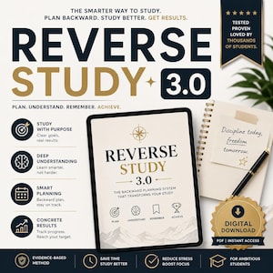 Reverse study 3.0 | Planner universitario e metodo di studio per organizzare esami, tempo e obiettivi SMART