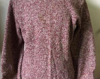 Vintage 1970s Campus Speckled Wool Knit Crewneck Pullover Sweater USA Made Mens L