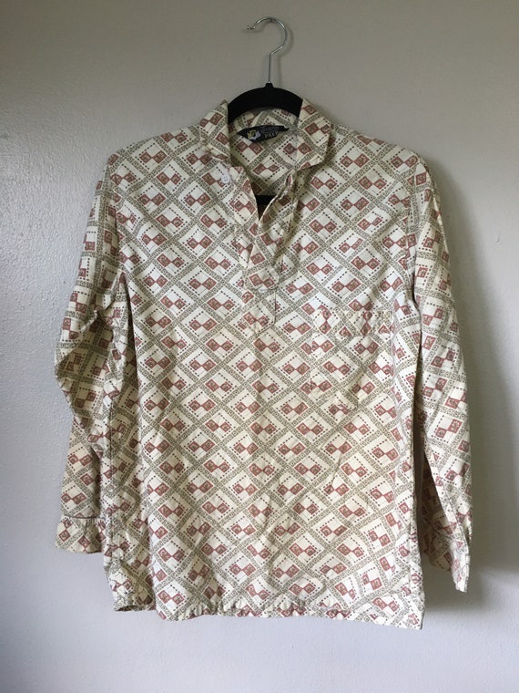 Vintage 1950s/1960s Pajama Cotton Henley Penneys T