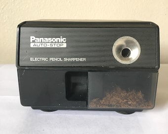 Vintage Panasonic KP-110 Electric Pencil Sharpener: Auto-Stop, Made in Japan, Retro Office Decor