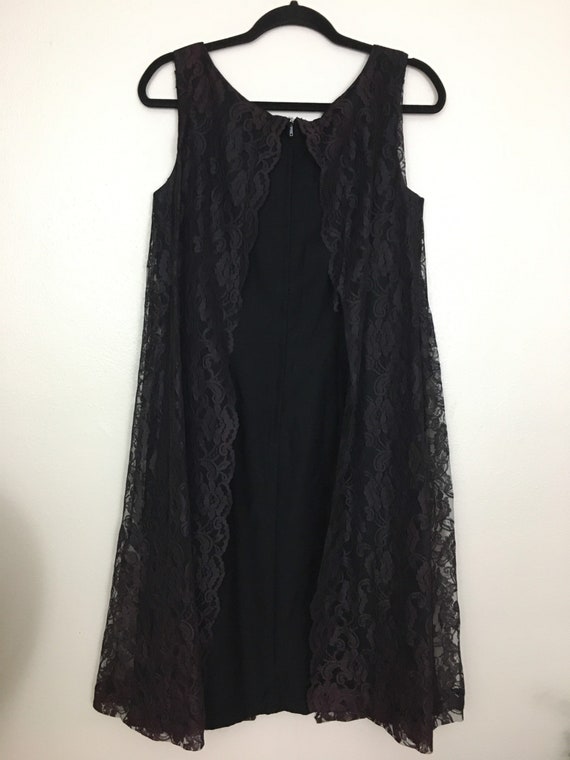 Vintage 50s60s Dress ILGWU A Line Black Lace Over… - image 7