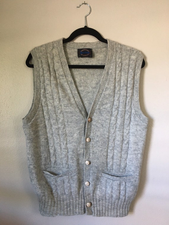 vintage 70s80s JANTZEN Sweater Vest Heather Gray W