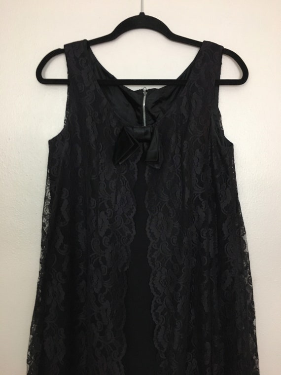 Vintage 50s60s Dress ILGWU A Line Black Lace Over… - image 8