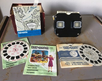 Vintage 1950s Sawyers View Master Model E Black Viewer 1966 Batman Reel Bundle