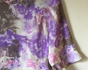 Vintage 1960s Mystical Fairy Shift Dress Lavender Watercolor Celestial Fantasy  M