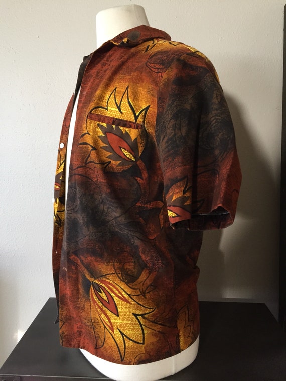 1960s Mans Hawaiian Shirt JC Penneys Mod Cotton Bo