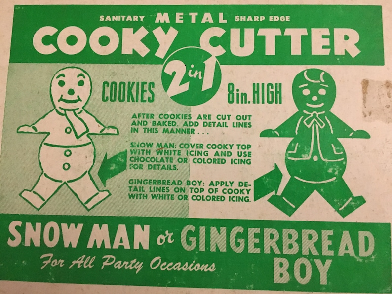 Vintage 1950s Cookie Cutter Holiday Baking Retro Party Large image 1