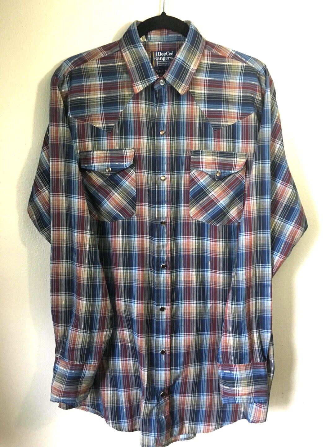 Vintage 70s/80s Dee Cee Rangers Western Oxford Shirt Pearl Snap Tall ...