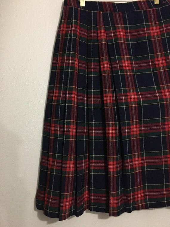 Vintage 70s/80s Skirt Wool Plaid Fringe UNION ILG… - image 6