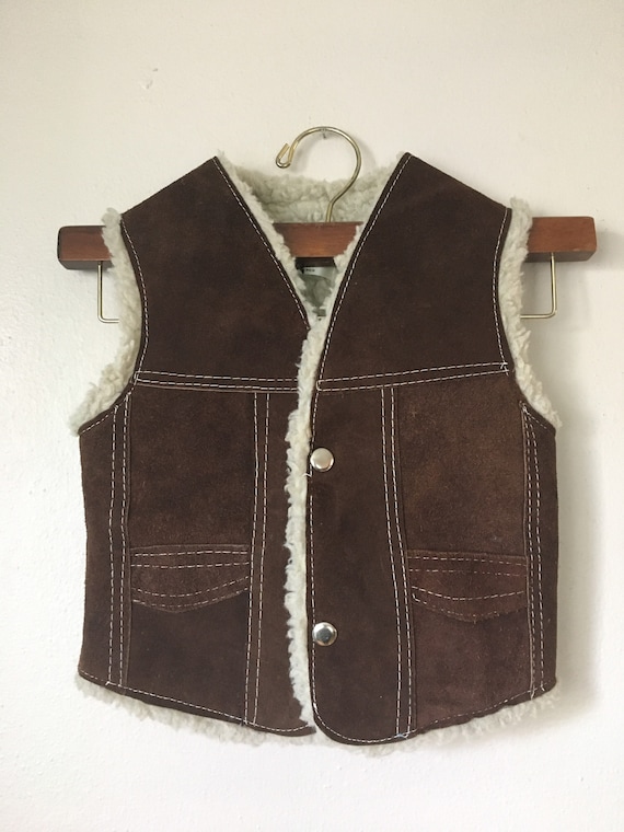 Vintage 80s 70s Authentic Raw Light Brown Leather Stitched Southwestern Hippie Cowboy Fridge Vest