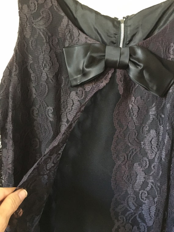 Vintage 50s60s Dress ILGWU A Line Black Lace Over… - image 3