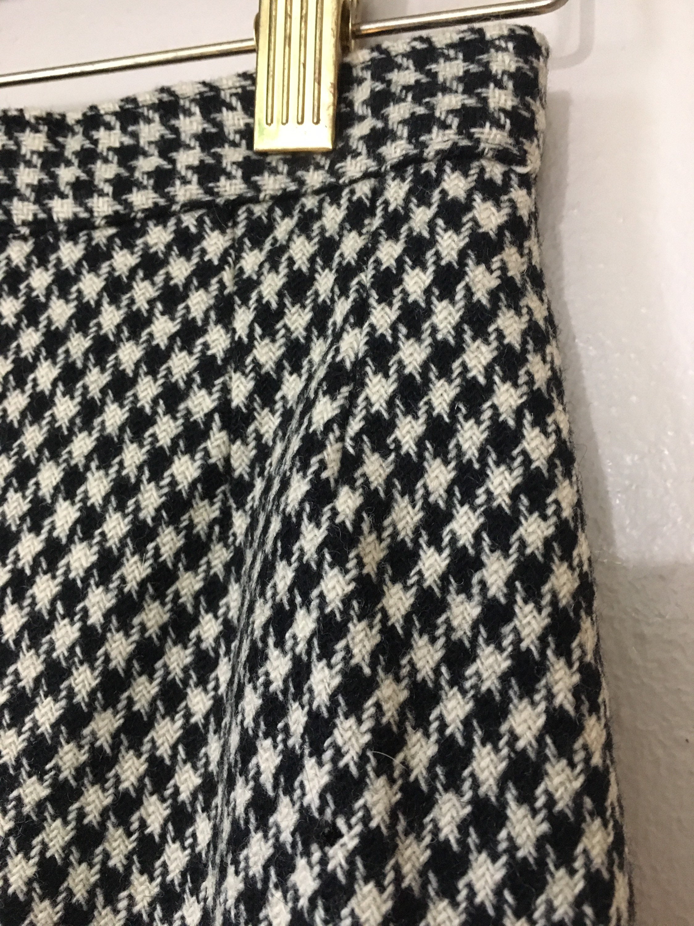 沸騰ブラドン riu Houndstooth shaggy knit skirt スカート