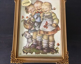 Vintage 1950s Hummel Musical Wall Decor Box Music Movement German Collectible pull string Baby Lullaby music Retrocorrect Kids Wall Decor
