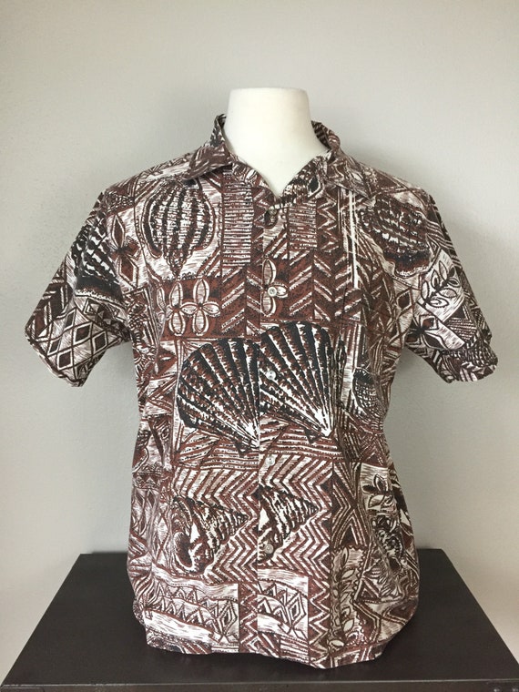 Vintage 50s/60s Hawaiian Oxford Shirt Tropical She